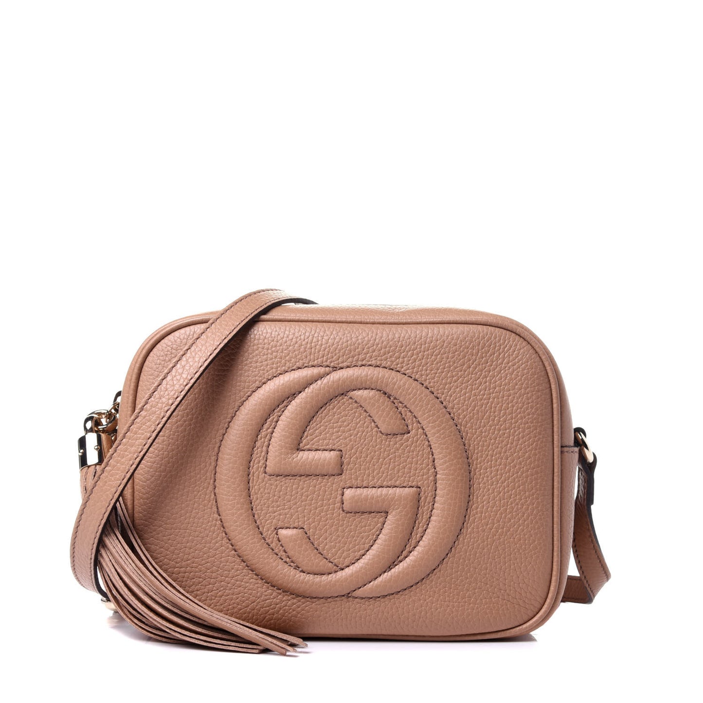 Pebbled Calfskin Small Soho Disco Bag Camelia