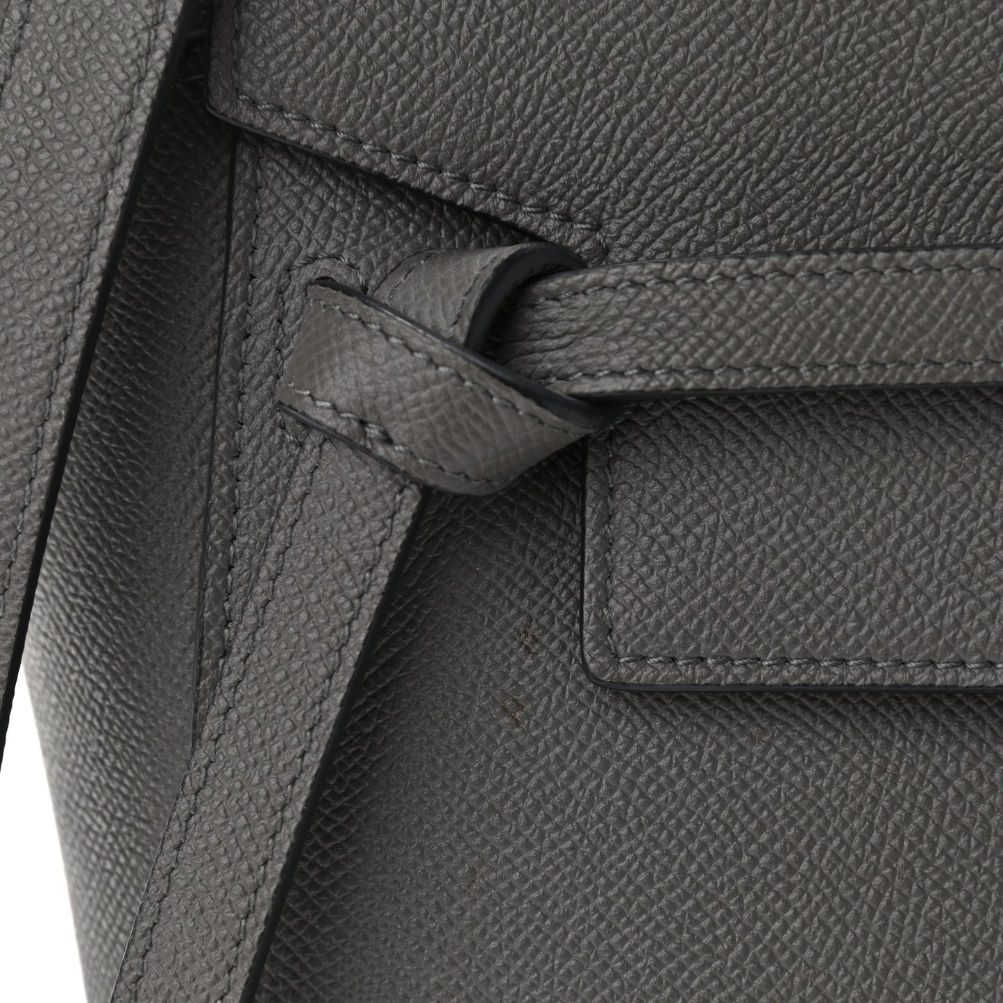 Grained Calfskin Micro Belt Bag Grey