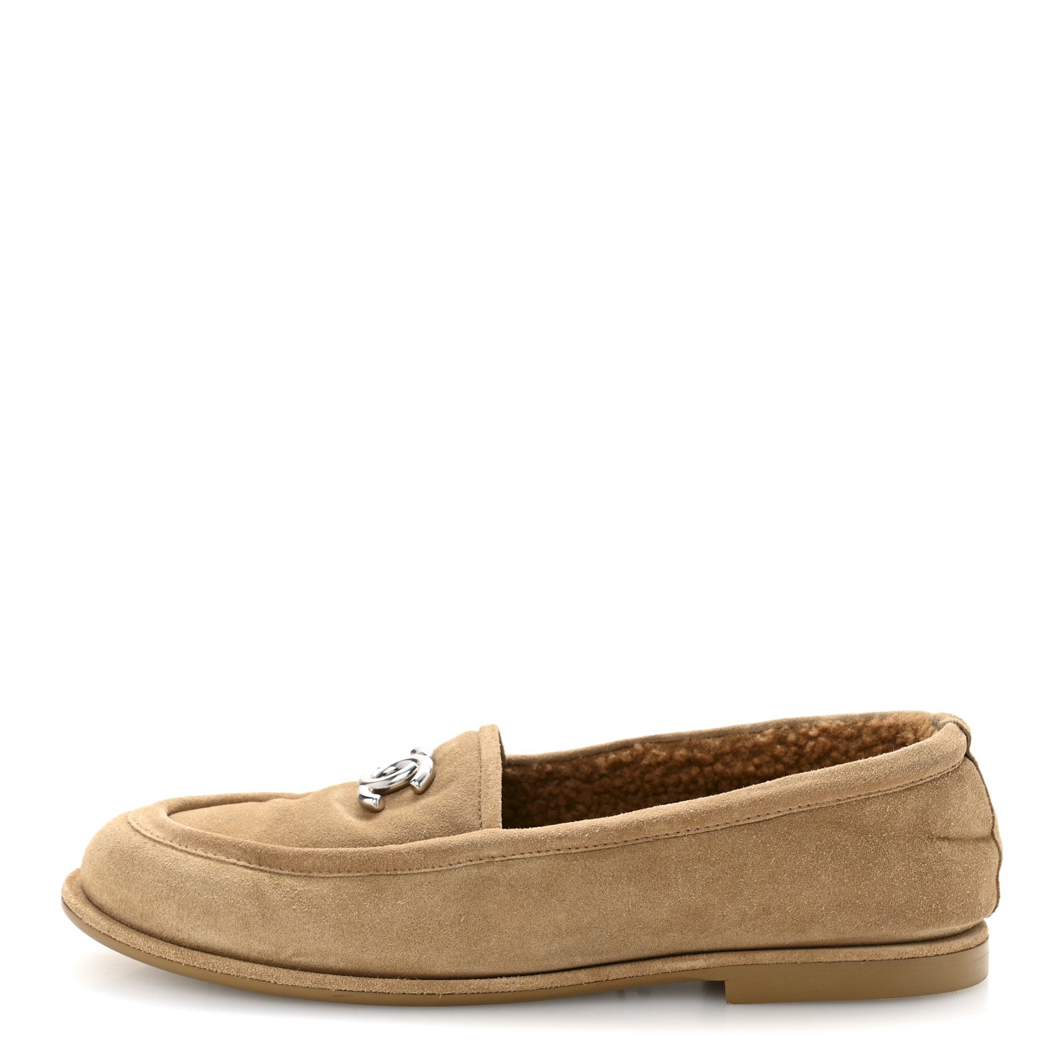 Chanel Suede Calfskin CC Loafers 39 Dark Beige 1 of 9