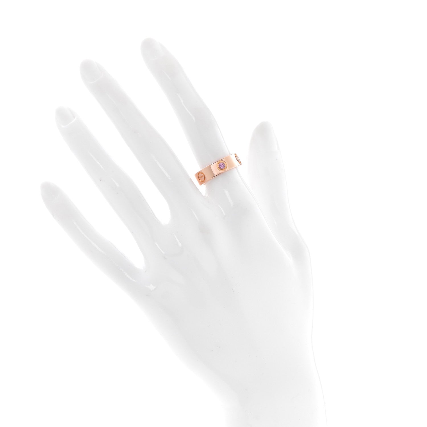 Cartier 18K Pink Gold Pink Sapphire 5.5mm LOVE Ring 50 5.25 2 of 4