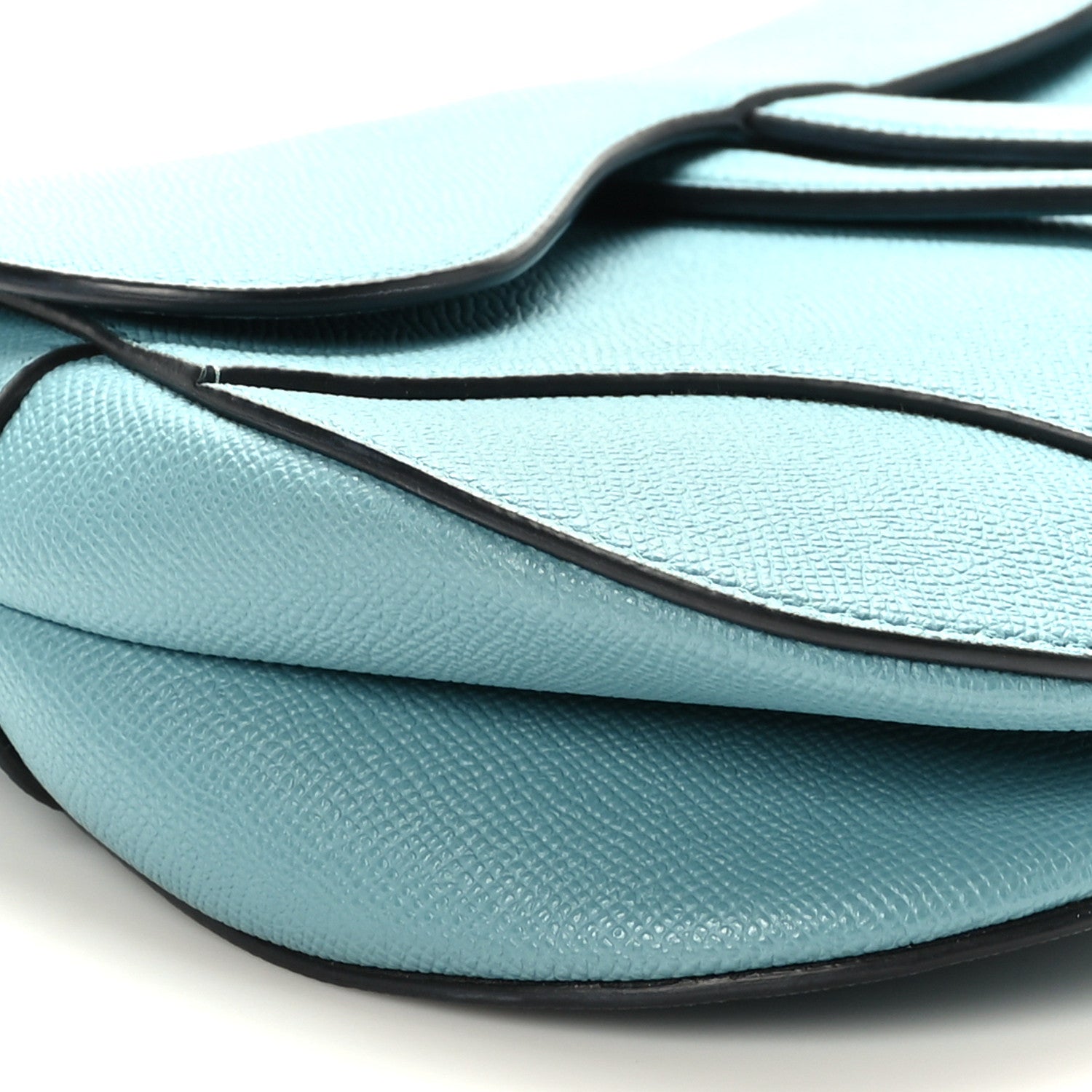 Christian Dior Grained Calfskin Saddle Bag Sky Blue 8 of 9
