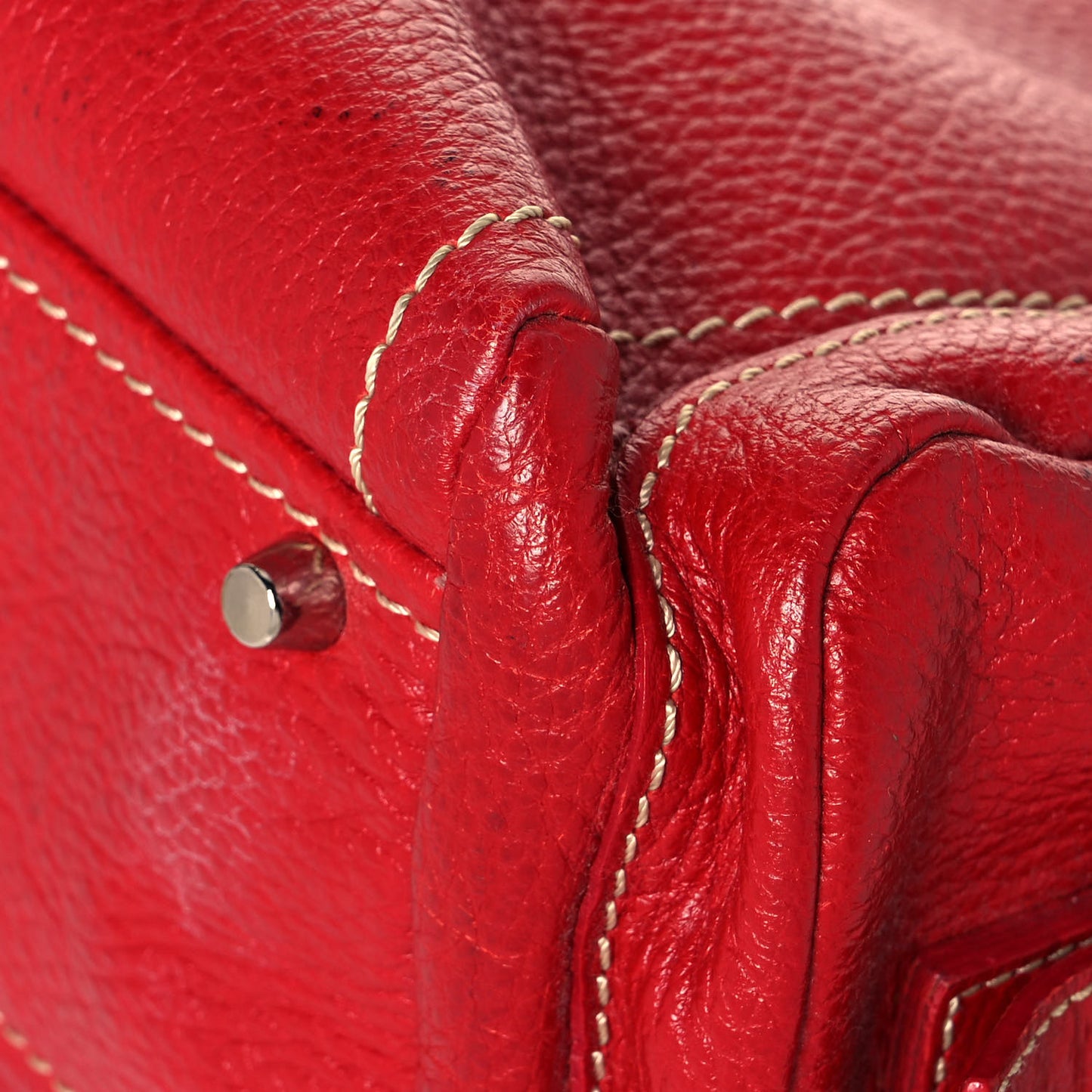 Vitello Daino Shoulder Bag Rosso