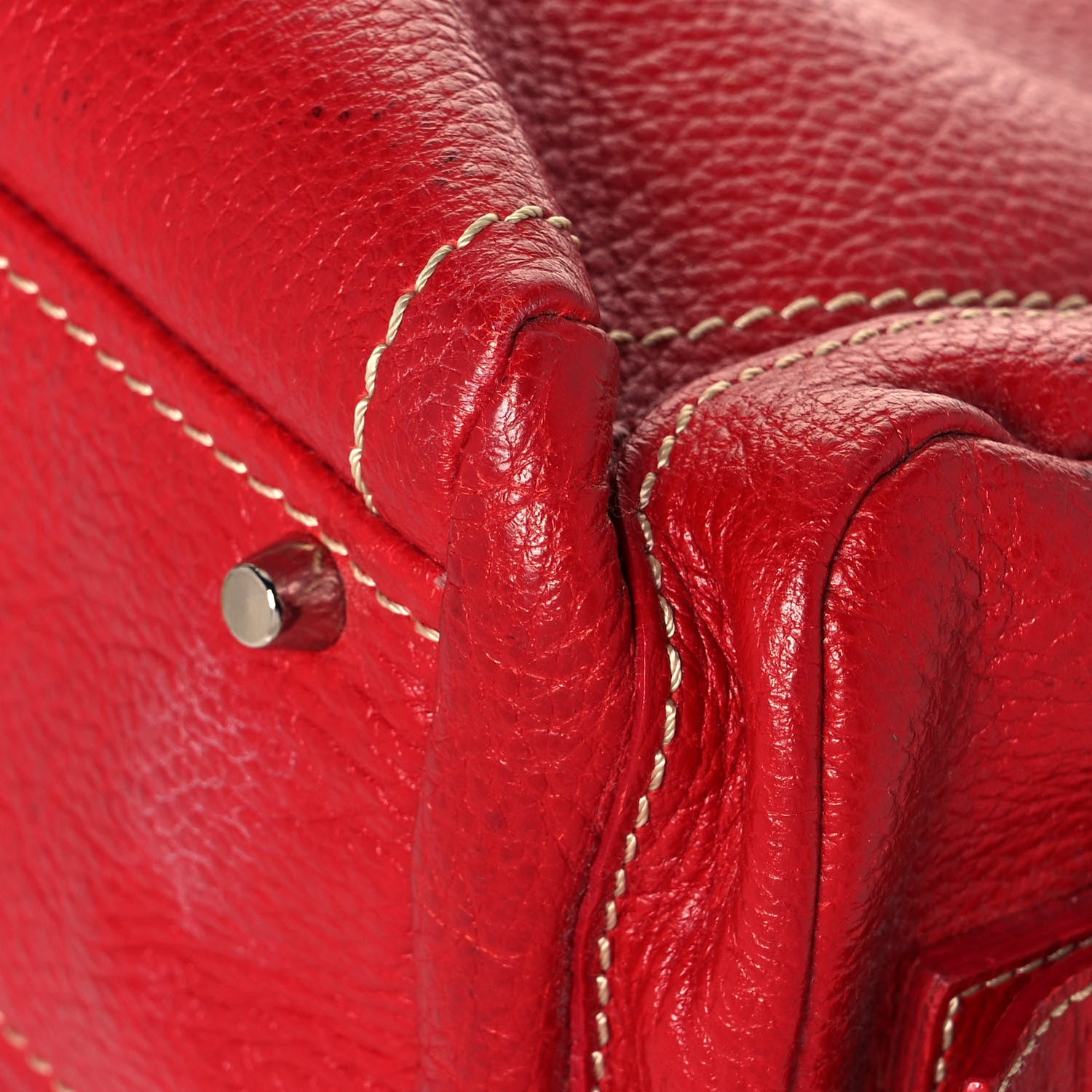 Prada Vitello Daino Shoulder Bag Rosso 8 of 12