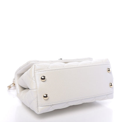Chanel Iridescent Caviar Quilted Extra Mini Coco Handle Flap Ivory 4 of 11