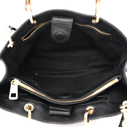 Gucci Pebbled Calfskin Medium Bamboo Shopper Tote Black 5 of 20