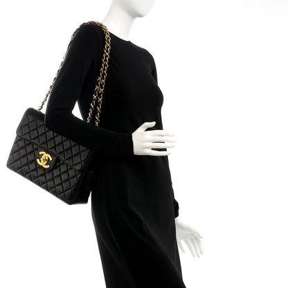 Chanel Lambskin Quilted Jumbo Single Flap Black 2 of 10