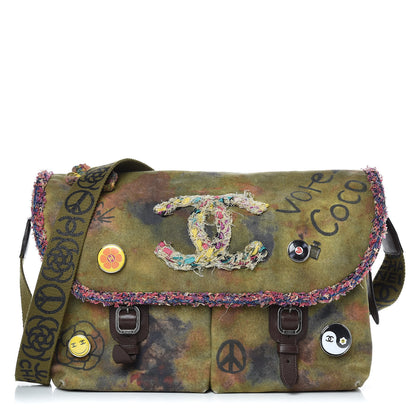 Chanel Washed Toile Large Graffiti On The Pavements Messenger Khaki Multicolor 1 of 10