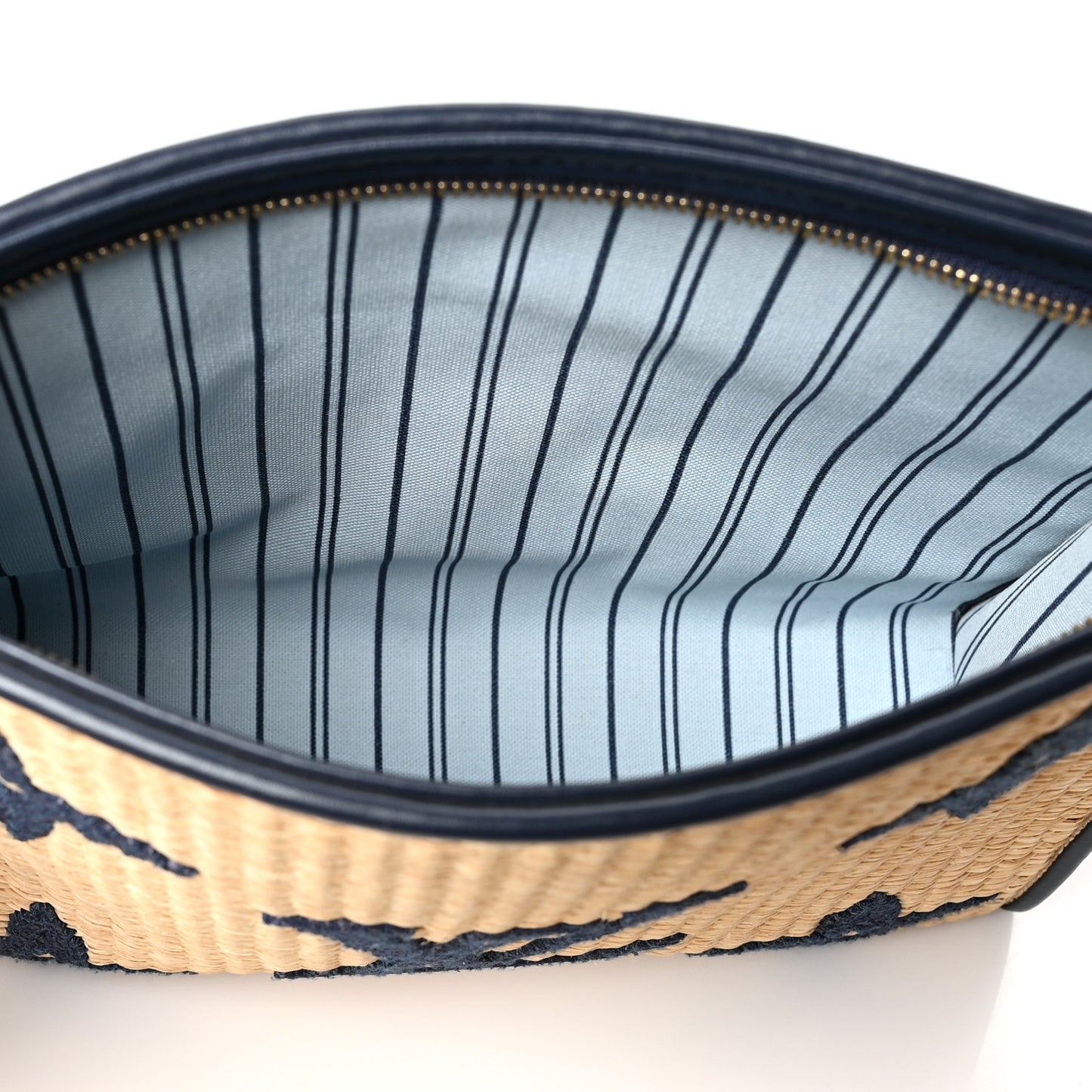 Raffia Calfskin Monogram Giant Toiletry Pouch 26 Blue