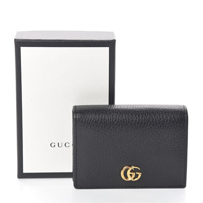 Gucci Pebbled Calfskin GG Marmont Card Case Black 7 of 7