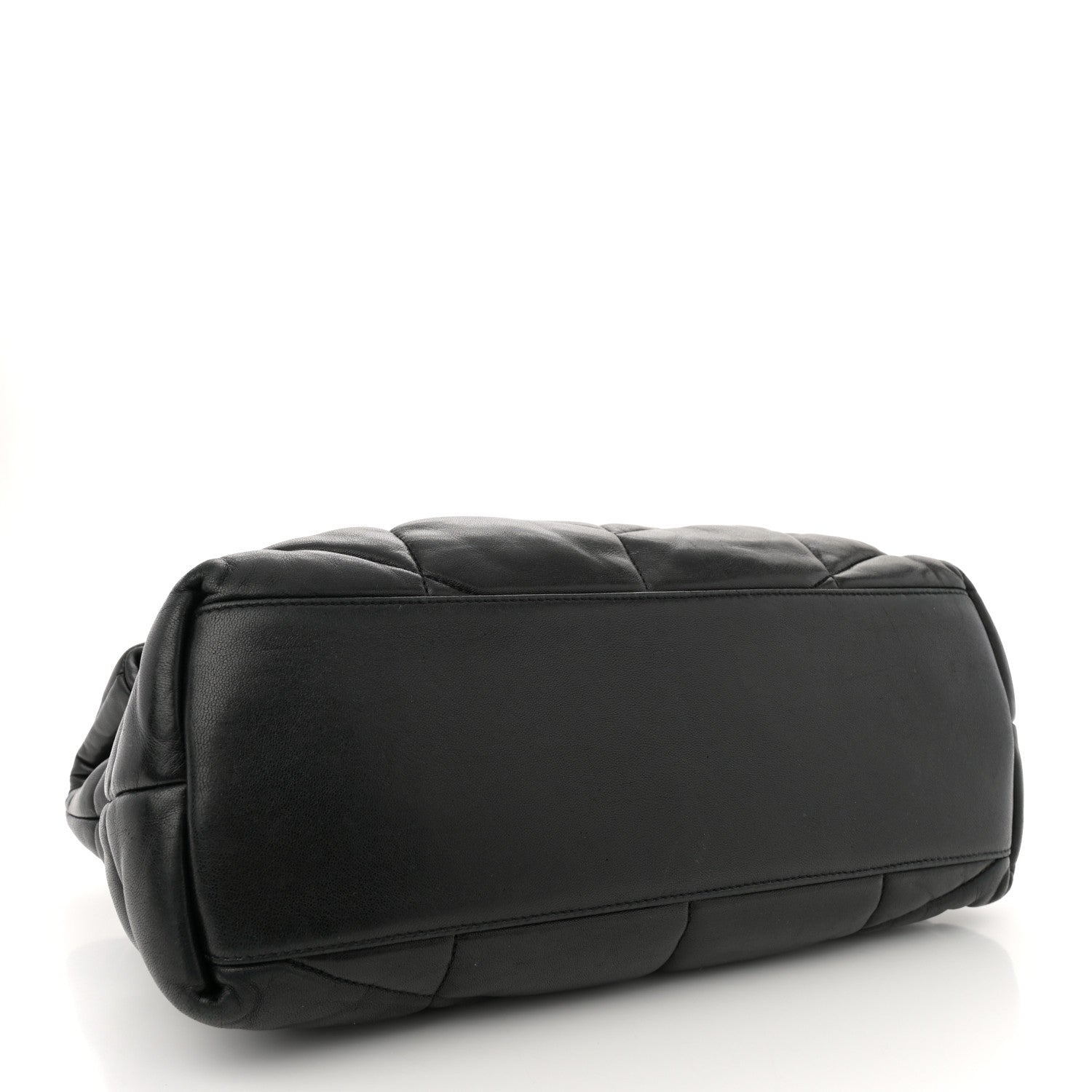 Saint Laurent Lambskin Quilted Monogram Monochrome Medium Loulou Puffer Chain Satchel Black 4 of 11
