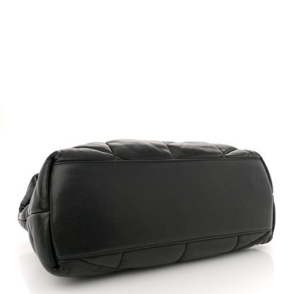 Saint Laurent Lambskin Quilted Monogram Monochrome Medium Loulou Puffer Chain Satchel Black 4 of 11