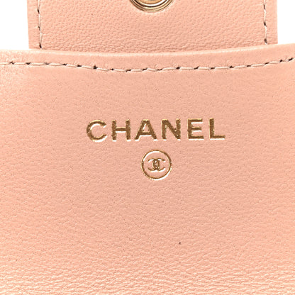 Chanel Lambskin Quilted Top Handle Flap Coin Purse With Chain Beige 6 of 11