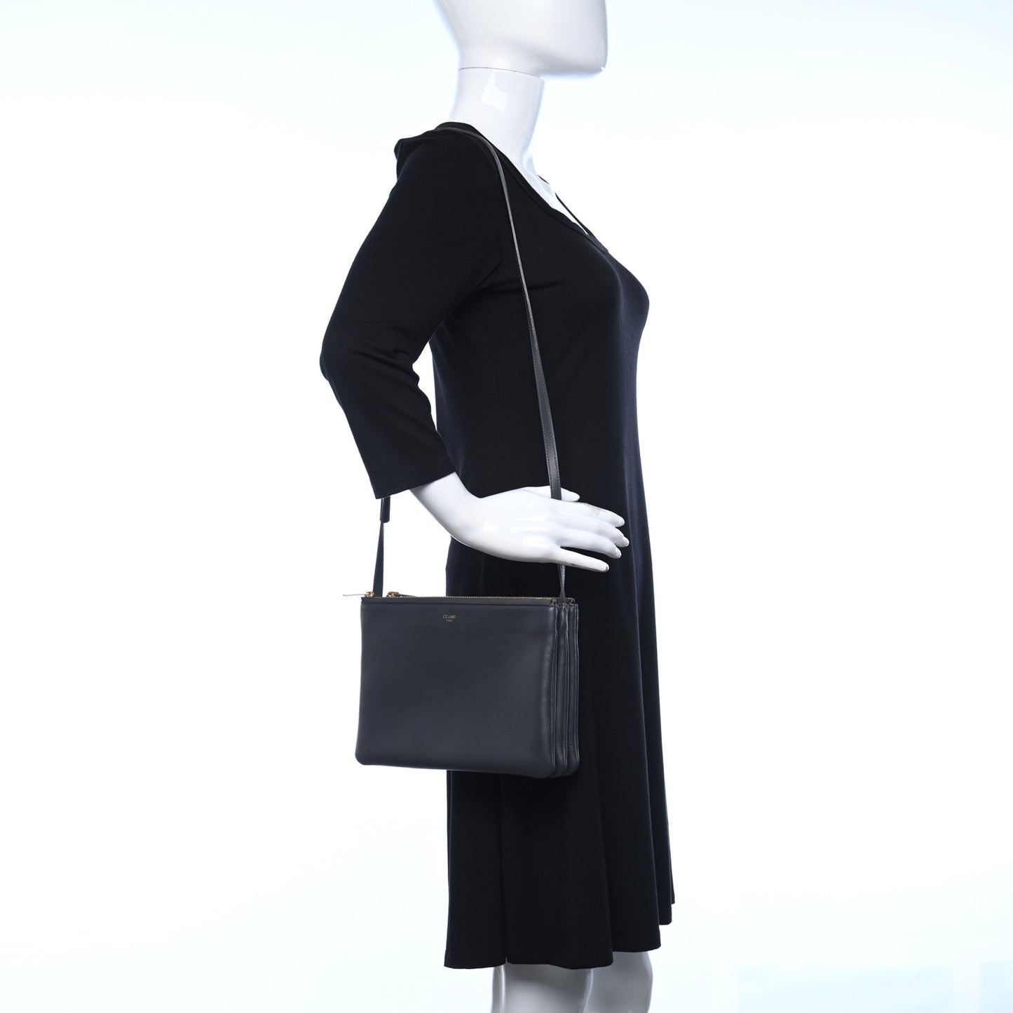 Lambskin Large Trio Crossbody Bag Grey