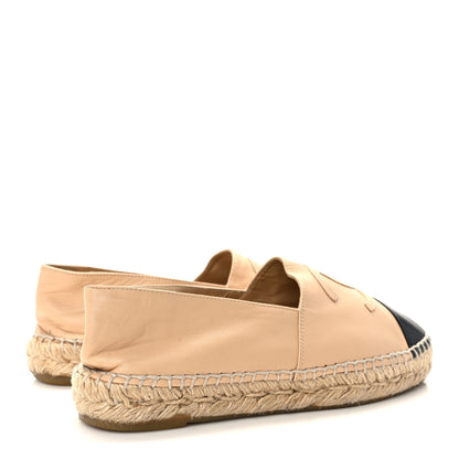 Chanel Lambskin CC Espadrilles 37 Beige Black 4 of 9