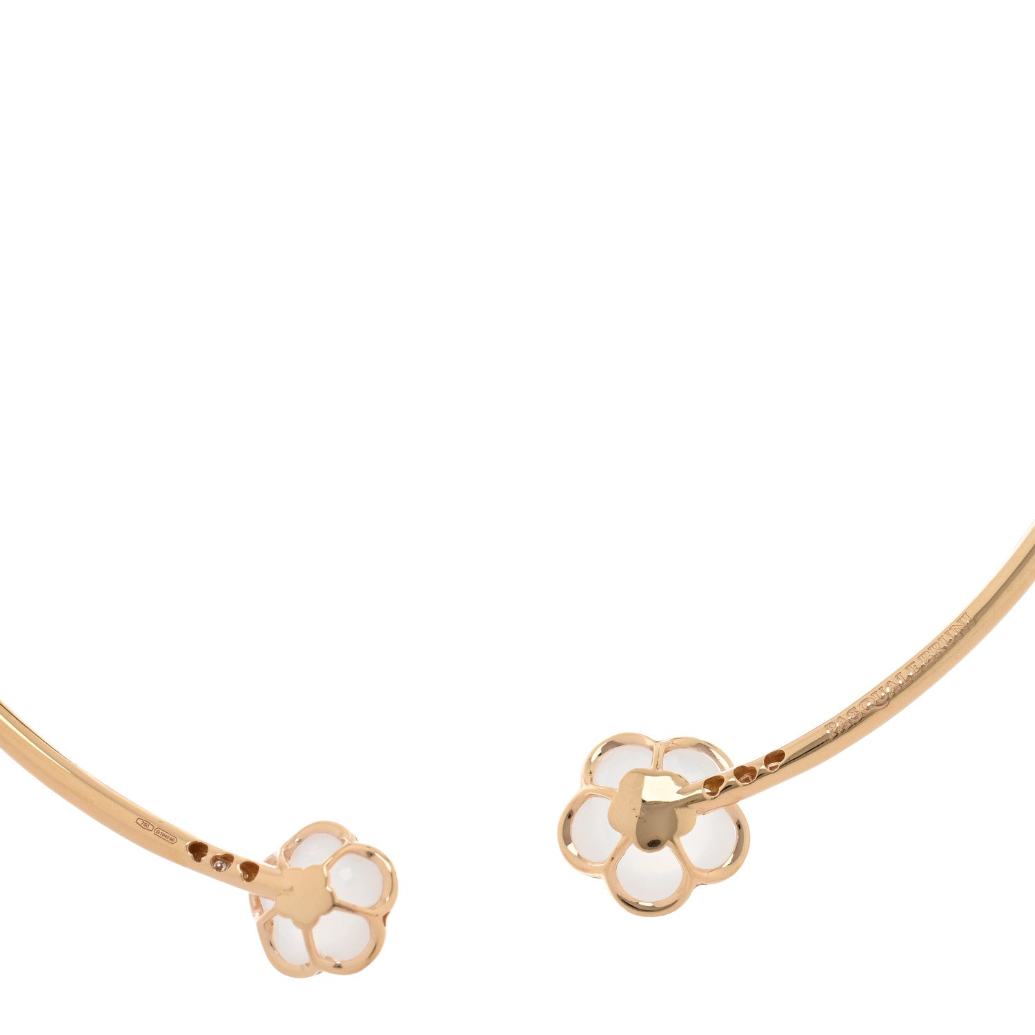 Pasquale Bruni 18K Rose Gold Diamond Pink Quartz Collar Necklace 4 of 5