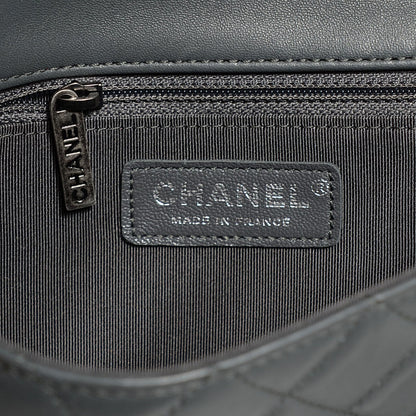 Chanel Calfskin Quilted Bi-Color Mini Flap Grey Black 7 of 9