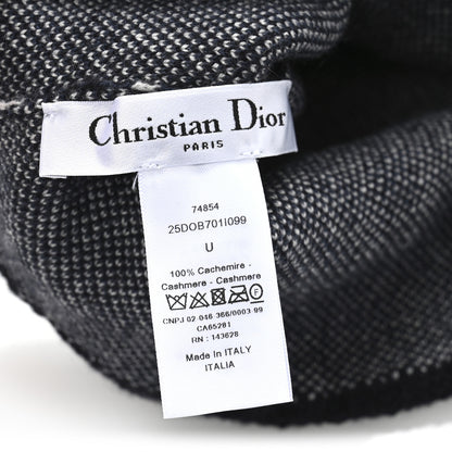 Christian Dior Cashmere Oblique PomPom Beanie Navy Blue 5 of 6
