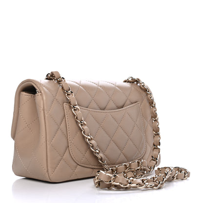 Chanel Lambskin Quilted Mini Rectangular Flap Dark Beige 2 of 4