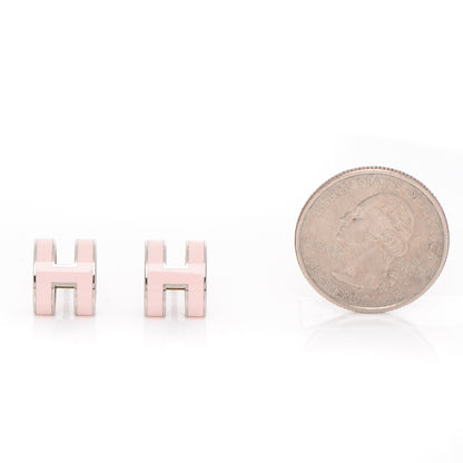 Hermes Palladium Lacquered Pop H Earrings Sugar Pink 2 of 5