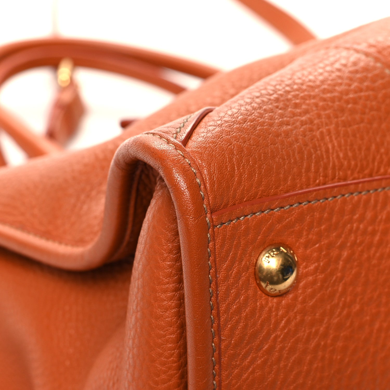 Prada Vitello Daino Shopping Satchel Rame 10 of 11