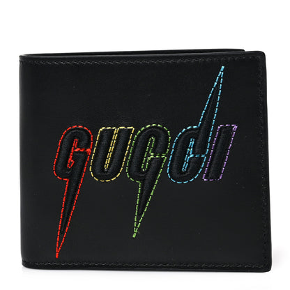 Gucci Calfskin Blade Embroidered Card Case Black 1 of 6