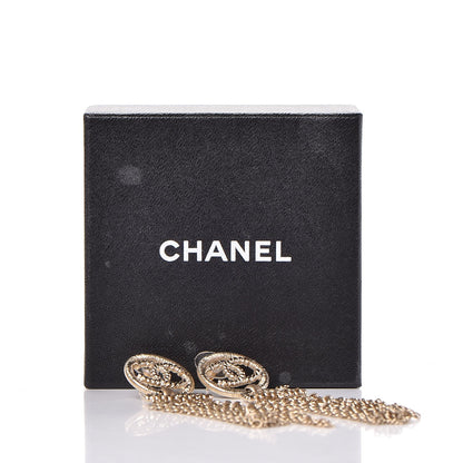 Chanel CC Chain Tassel Drop Earrings Light Gold 6 of 6
