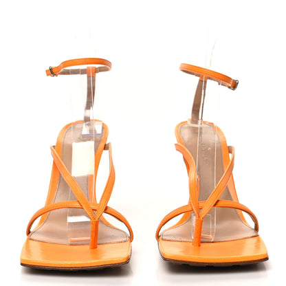 Bottega Veneta Lambskin Stretch Multi Strap 90mm Sandals 37.5 Tangerine 2 of 7