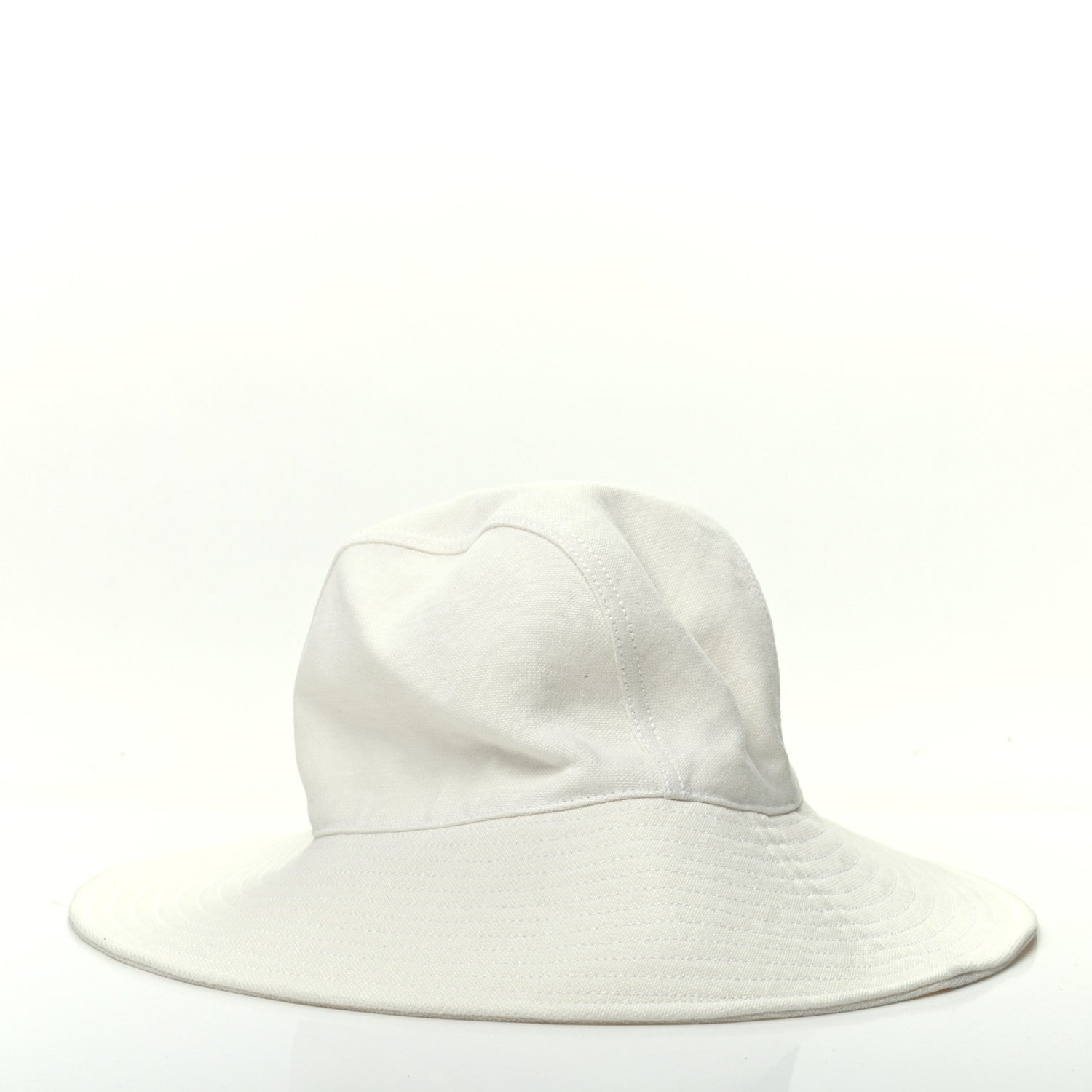 Hermes Linen Colette Hat 56 Warm White 3 of 5