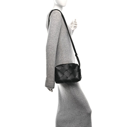 Bottega Veneta Lambskin Maxi Intrecciato Small Cassette Camera Bag Black 2 of 9