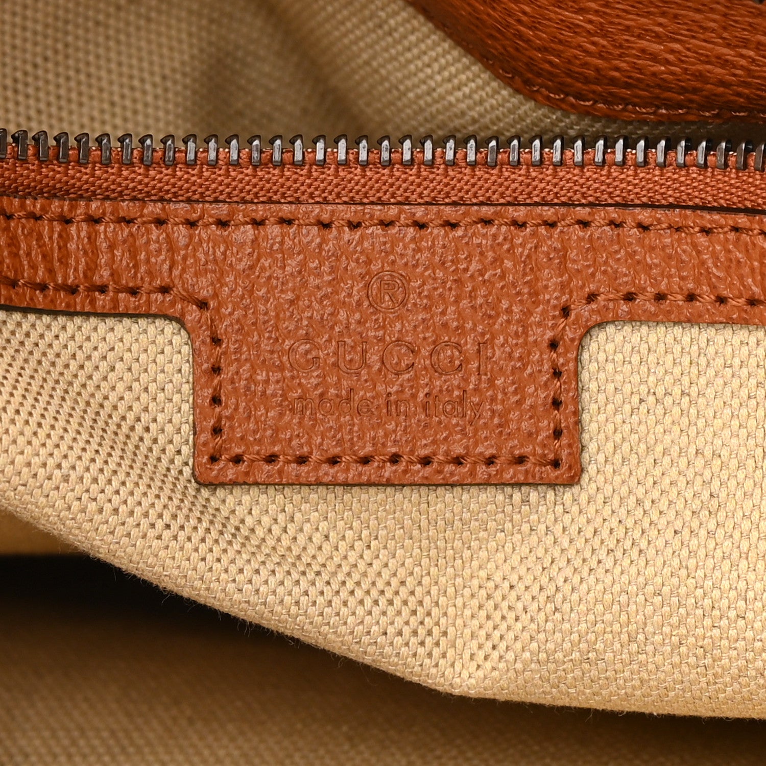 Gucci Canvas Textured Dollar Calfskin Large Aphrodite Shoulder Bag Beige Tan 6 of 12