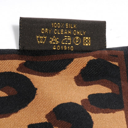 Louis Vuitton Silk Leopard Bandeau Scarf Marron 5 of 5