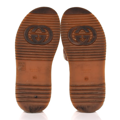 Gucci Canvas GG Monogram Angelina Platform Slide Sandals 36.5 Beige Ruggine 7 of 8