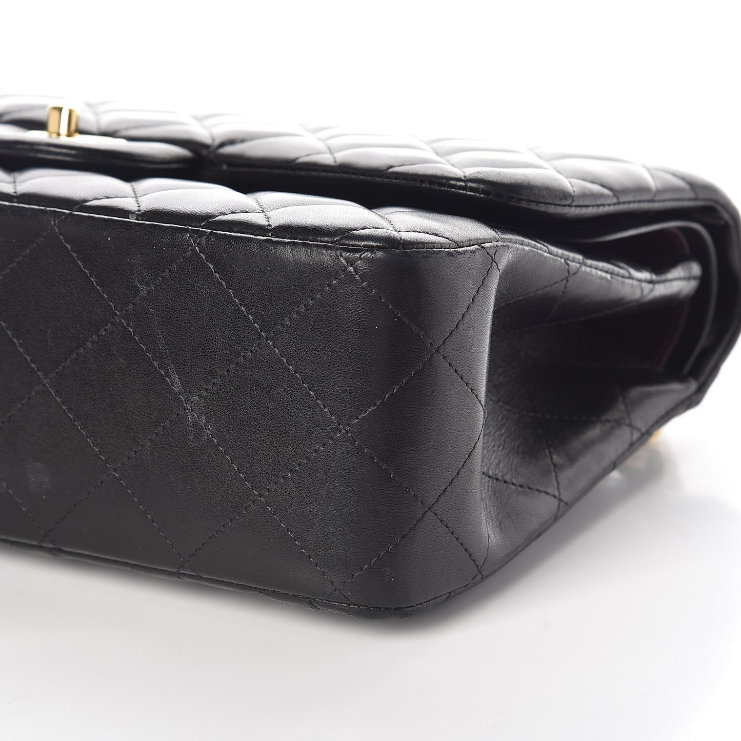 Lambskin Quilted Jumbo Double Flap Black