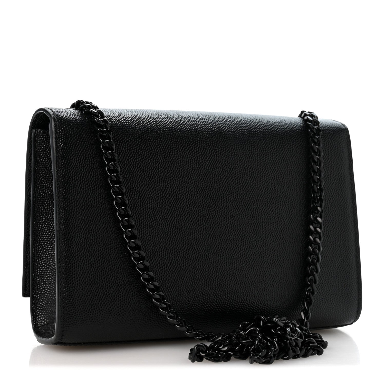 Saint Laurent Grain De Poudre Small Monogram Monochrome Kate Satchel Black 3 of 12