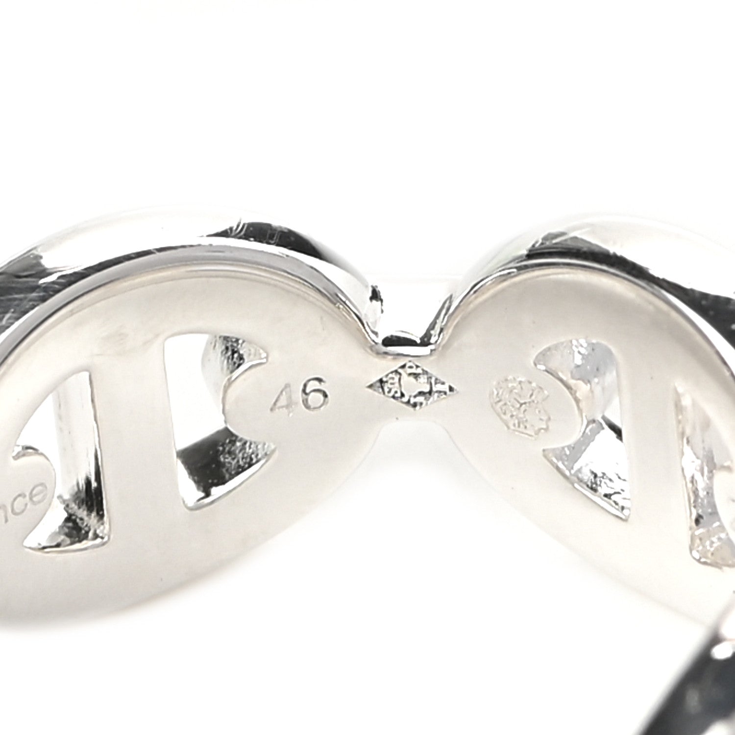 Hermes Sterling Silver PM Chaine d'Ancre Enchainee Band Ring 46 3.75 6 of 7