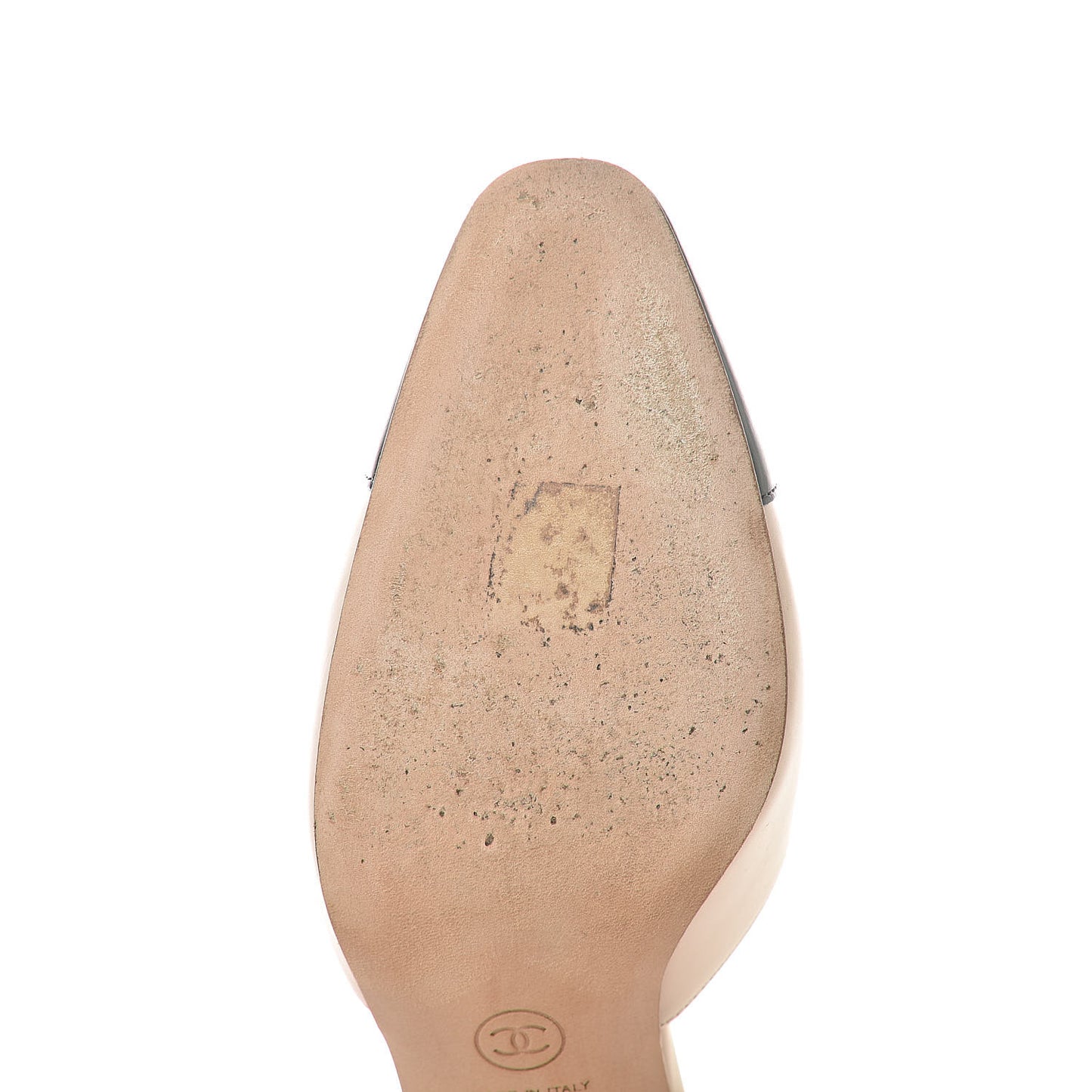 Calfskin Cap Toe CC Slingback Pumps 38 Beige Black