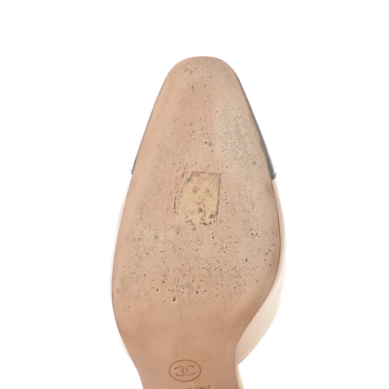 Chanel Calfskin Cap Toe CC Slingback Pumps 38 Beige Black 9 of 13