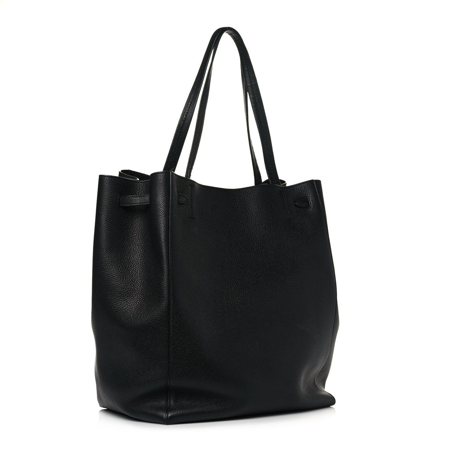 Soft Grained Calfskin Small Belt Cabas Black