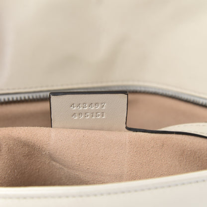 Gucci Calfskin Matelasse Small GG Marmont Shoulder Bag White 7 of 11