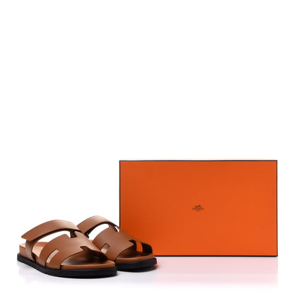 Hermes Calfskin Mens Chypre Sandals 45 Gold 11 of 11