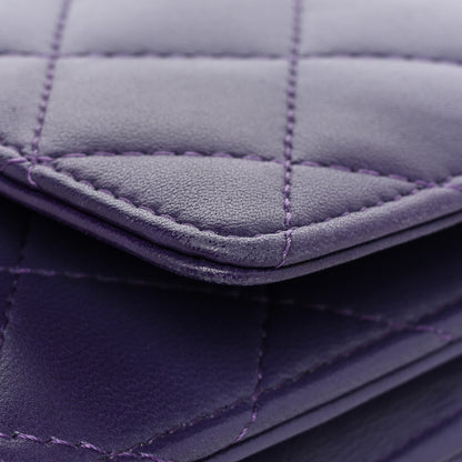 Chanel Lambskin Quilted Reissue Wallet On Chain WOC Purple 11 of 16