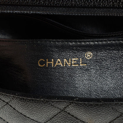 Chanel Caviar Quilted Jumbo Kelly Flap Black 6 of 9