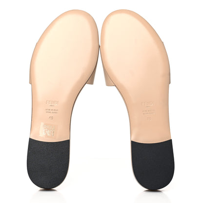 Fendi Vitello Cuoio Baguette Flat Slide Sandals 40 Poudre 5 of 7