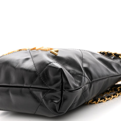 Chanel Shiny Calfskin Quilted Mini Chanel 22 Black 9 of 9
