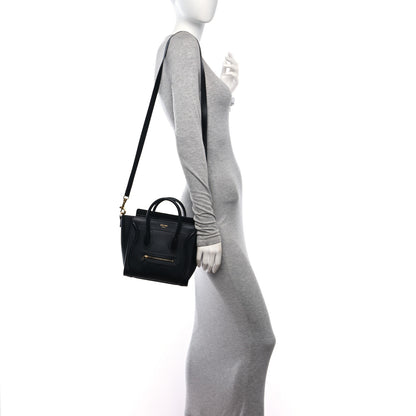 Celine Smooth Calfskin Nano Luggage Black 2 of 10