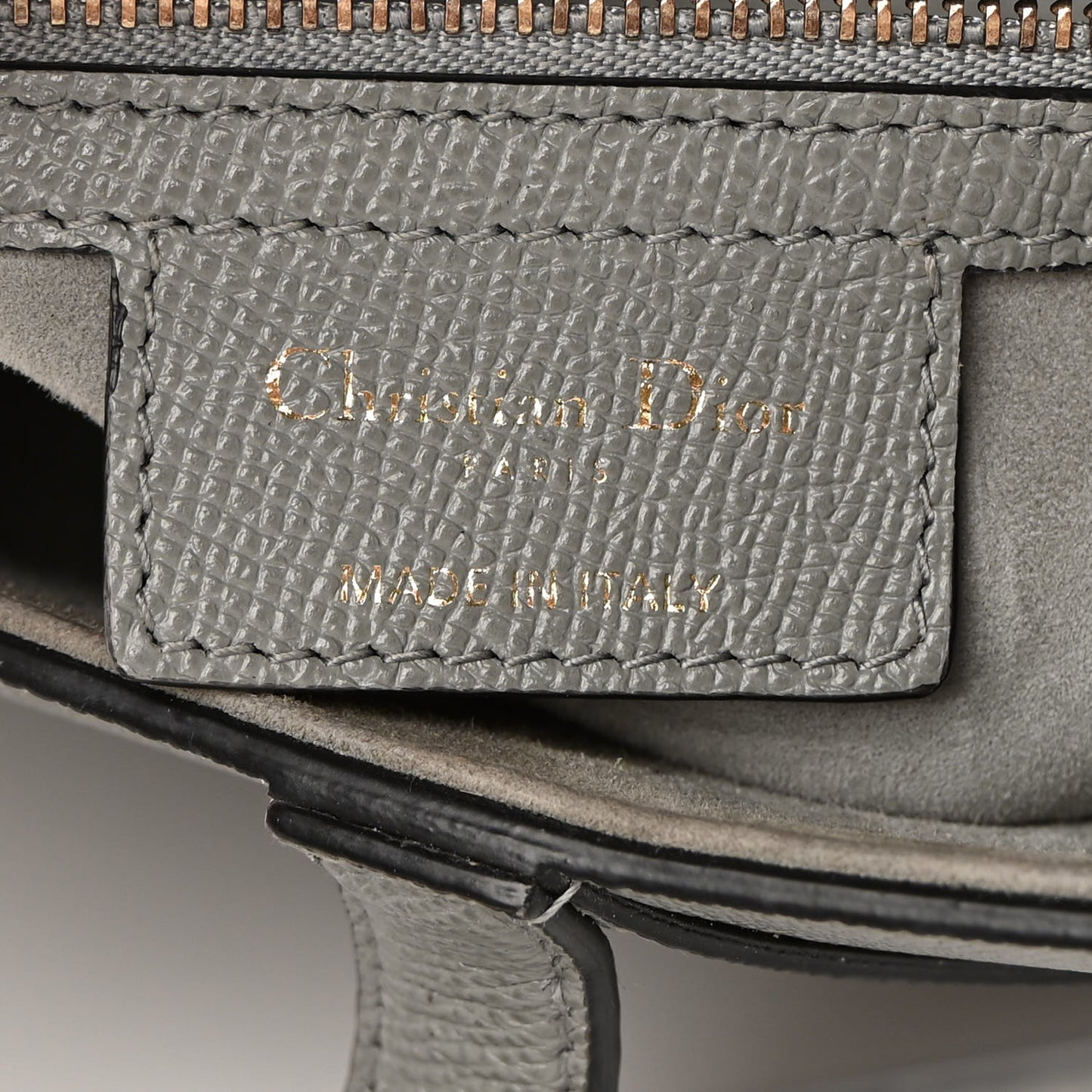 Grained Calfskin Saddle Bag Grey