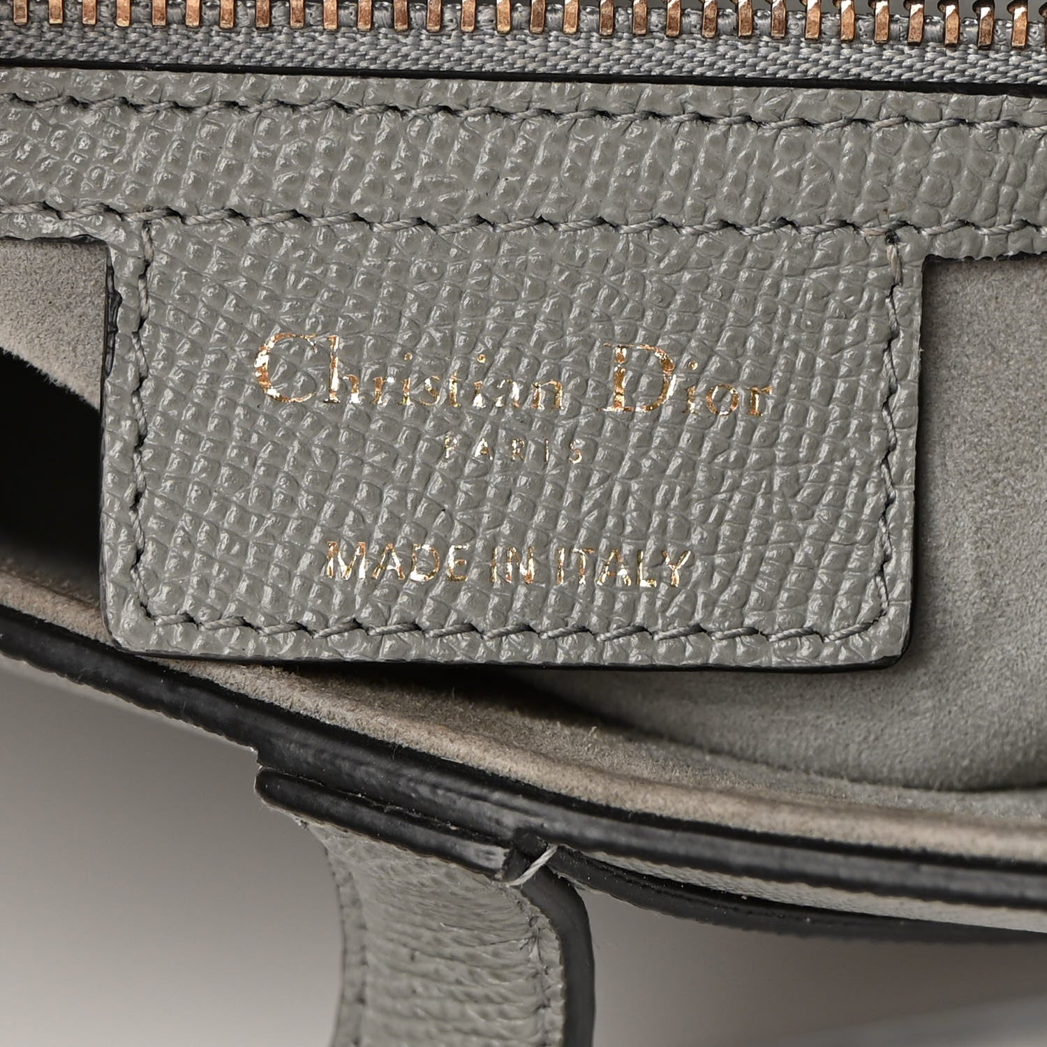 Christian Dior Grained Calfskin Saddle Bag Grey 6 of 11