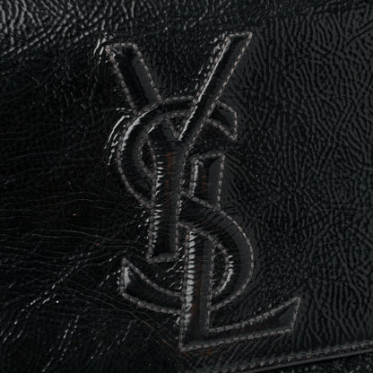 Saint Laurent Textured Patent Monogram Large Belle De Jour Clutch Black 16 of 18