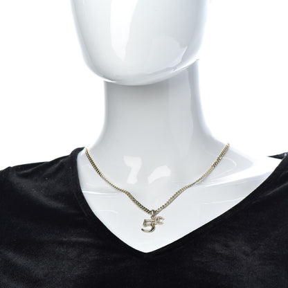 Chanel Crystal CC No.5 Necklace Gold 2 of 5