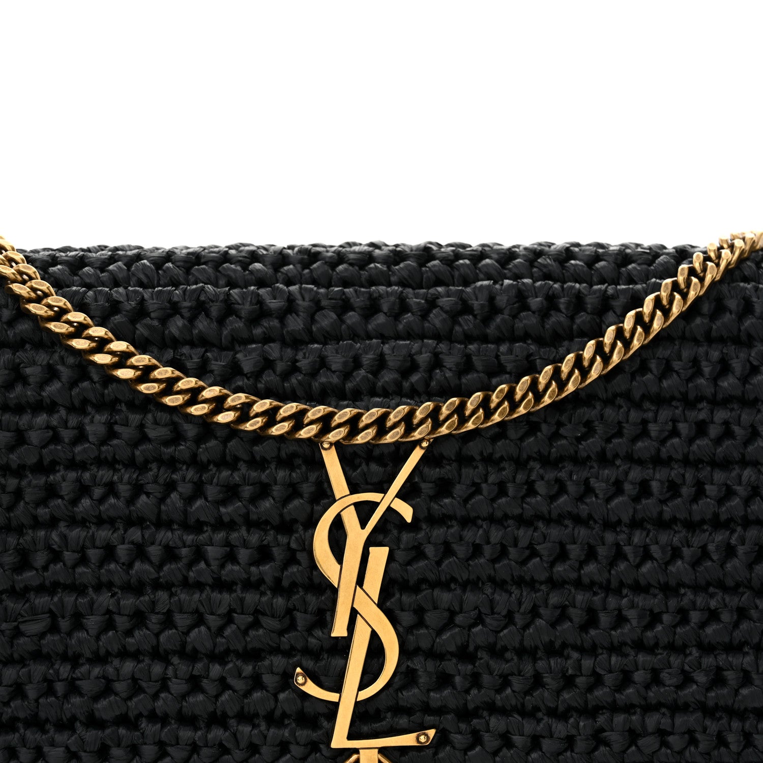 Saint Laurent Raffia Monogram Tassel Kate 99 Black 7 of 10